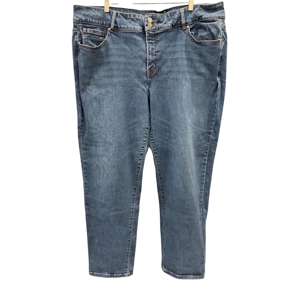 Lane Bryant Straight Jeans Womens Blue Flex Magic Tighter Tummy Casual 22